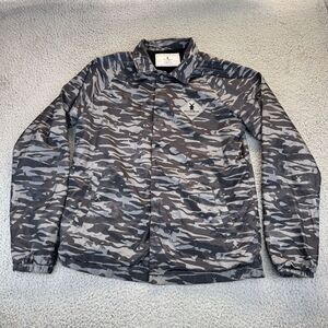 Dutch Bros Coffee Manager Exclusive‎ All Black Camo Windbreaker Coat Mens Medium